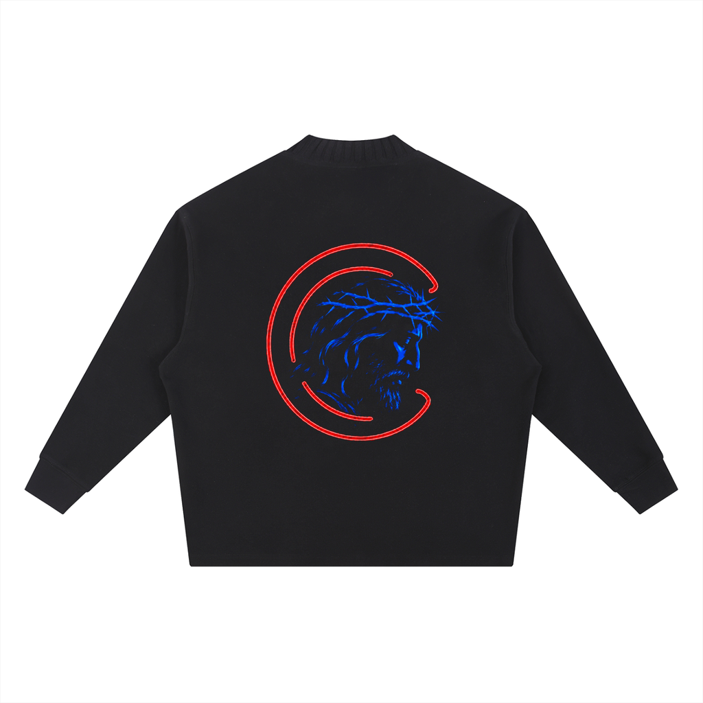Knitted Round Neck Oversize Sweatshirt