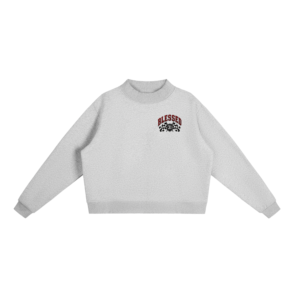 Essential Fleece Mock-Neck Crew Sweatshirt